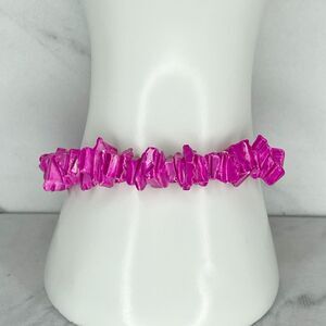 Pink Purple Puka Shell Beaded Screw Clasp Bracelet
